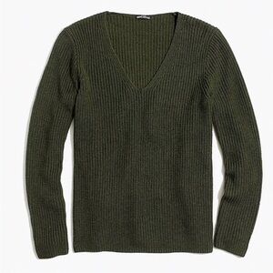 J. Crew Factory Olive V-Neck Sweater